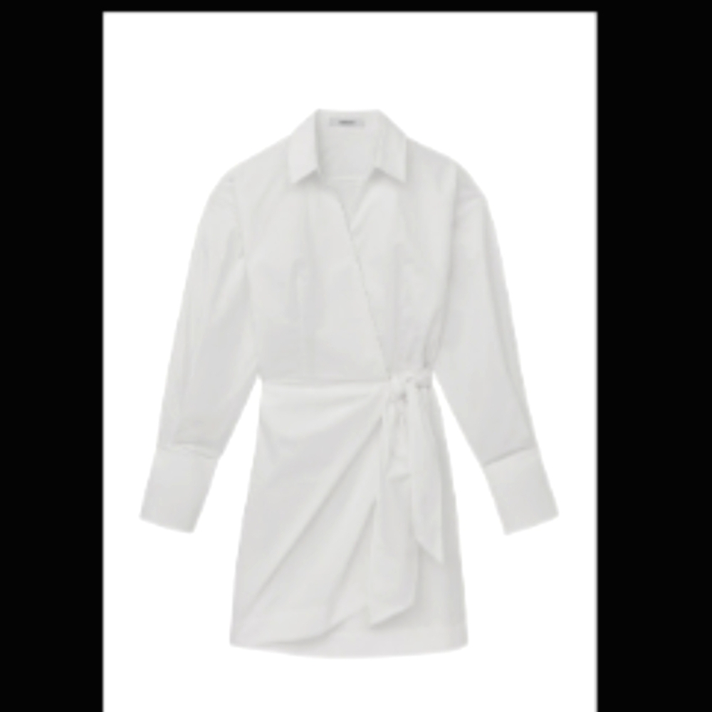 Thakoon White Poplin Mini Wrap Dress Size 12 NWT